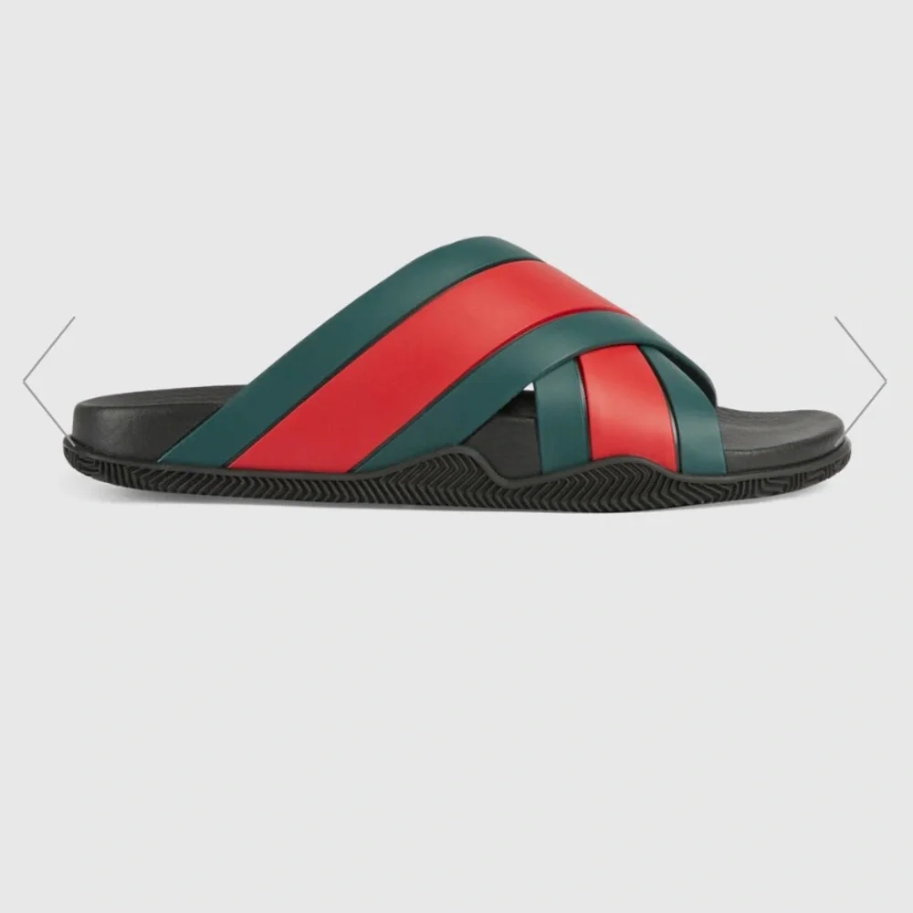 Gucci Red and Green Men's Sandals - Picture 5 of 16